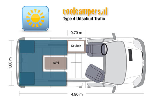 Type 4 (2 seats and 2 sleeping places) Compact Camper - Image 3